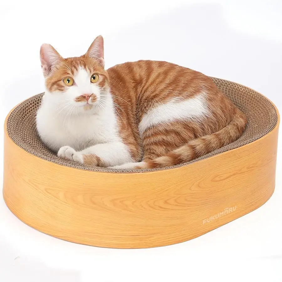 FUKUMARU Cat Scratcher Cardboard Lounge Bed, 2-in-1 Cat Scratch Pad, Oval Cats Scratching Board Indoor, Durable Modern Kitty Scr
FUKUMARU Cat Scratcher Cardboard Lounge Bed, 2-in-1 Cat Scratch Pad, Oval Cats Scratching Board Indoor, Durable Modern Kitty Scr
