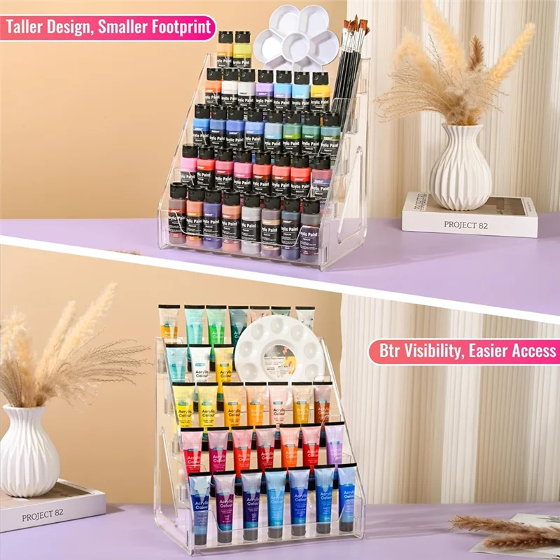 Practical-5-Tier Acrylic Paint Organizer- Clear Storage Rack For Paints& Art Supplies,Elevated Design For Versatile Storage
Practical-5-Tier Acrylic Paint Organizer- Clear Storage Rack For Paints& Art Supplies,Elevated Design For Versatile Storage
