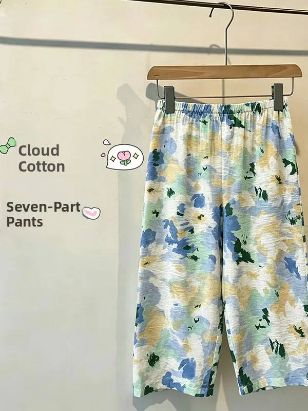 Summer Floral Print Loose Women's Shorts Home Wear Cute Style Cotton Polyester Straight Leg High Waist Pants for Ladies
Summer Floral Print Loose Women's Shorts Home Wear Cute Style Cotton Polyester Straight Leg High Waist Pants for Ladies