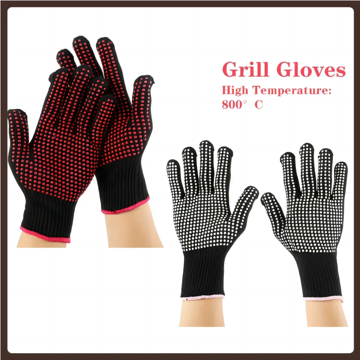 Grill Gloves Heat Resistant Oven Mitt Heat Proof Polyester Cotton Non-Slip BBQ Gloves, Suit for Baking, Barbecue, Fryer, Cook
Grill Gloves Heat Resistant Oven Mitt Heat Proof Polyester Cotton Non-Slip BBQ Gloves, Suit for Baking, Barbecue, Fryer, Cook
