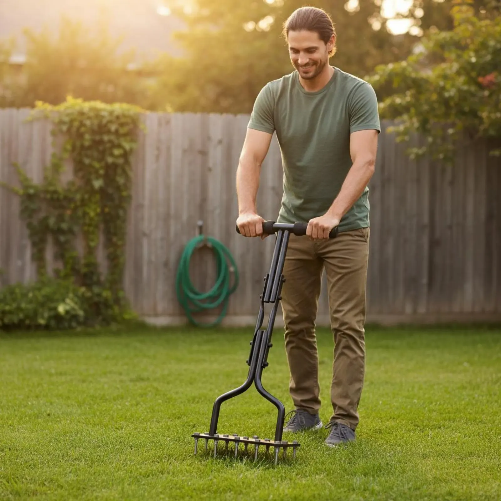 Manual Lawn Aerator 15 Tines Prong Soil Loosener Hand Push Central Aerator Ergonomic Handle Yard Aeration Tool Sturdy Duty
Manual Lawn Aerator 15 Tines Prong Soil Loosener Hand Push Central Aerator Ergonomic Handle Yard Aeration Tool Sturdy Duty