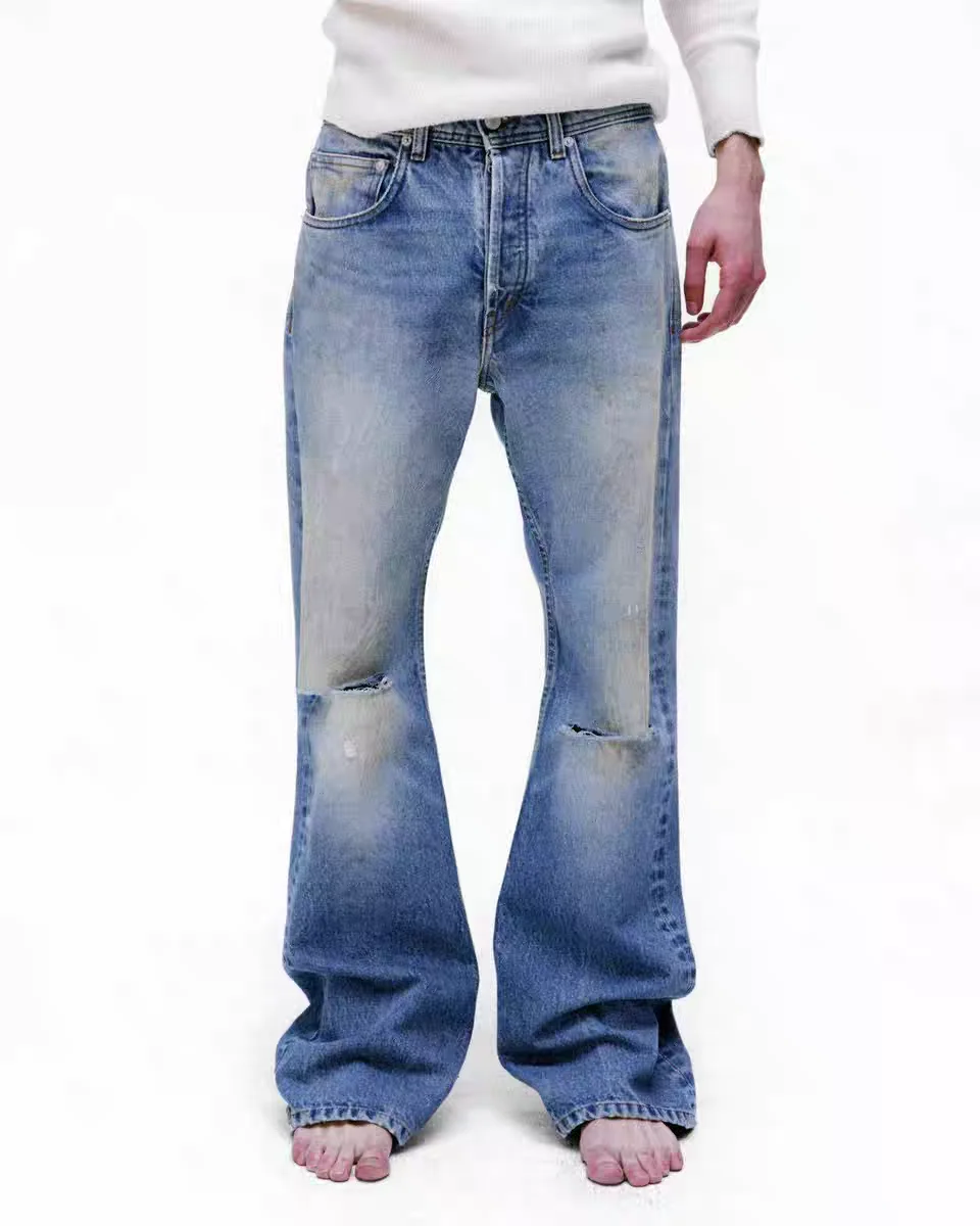 Модные молодежные джинсы Waed Distred Slim Fit с завышенной талией из тонкой деним-ткани, не деформирующиеся, удлиненные
Модные молодежные джинсы Waed Distred Slim Fit с завышенной талией из тонкой деним-ткани, не деформирующиеся, удлиненные