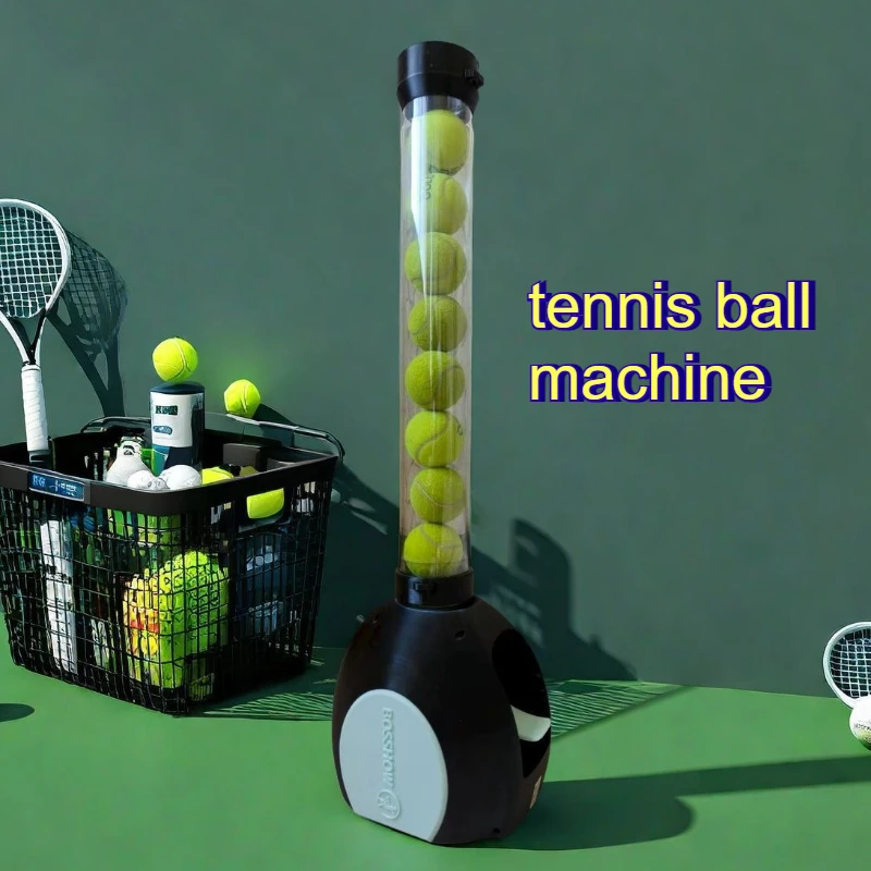 Adjustable Tennis Toss Machine Automatic Beginner Tennis Serve Machine Large Capacity Balls Server Portable Sports Accessory