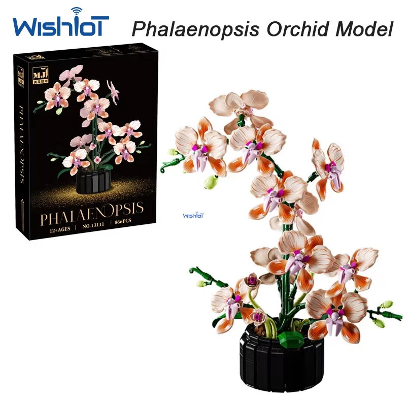 MJ13111 866pcs Phalaenopsis Orchid Flower Bouquet Building Blocks MOC Botanical Collection Potted Plant Bricks Home Decor Gift
MJ13111 866pcs Phalaenopsis Orchid Flower Bouquet Building Blocks MOC Botanical Collection Potted Plant Bricks Home Decor Gift