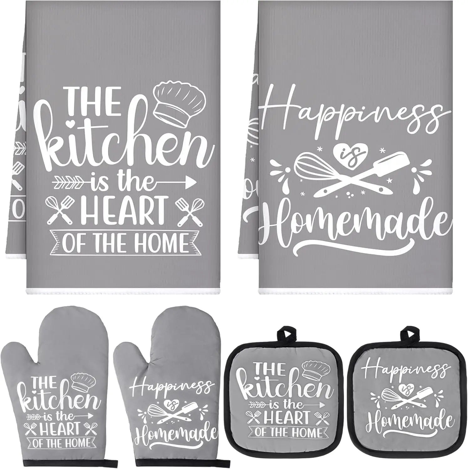 6-Piece Kitchen Decor Set: Towels, Pot Holders & Oven Mitts for Baking
6-Piece Kitchen Decor Set: Towels, Pot Holders & Oven Mitts for Baking
