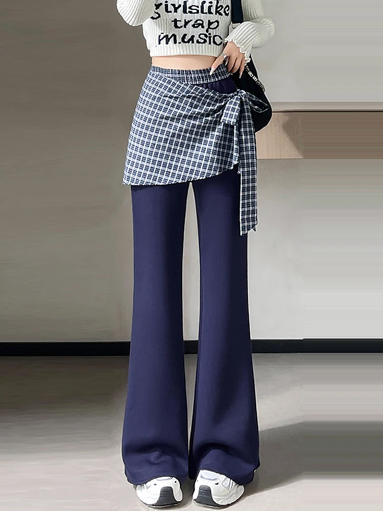 Ретро-брюки в клетку с эффектом двухслойности, слегка расклешенные, женские, повседневные, с высокой талией, утягивающие, длинные, весна 2026, новинка, маленький размер
Ретро-брюки в клетку с эффектом двухслойности, слегка расклешенные, женские, повседневные, с высокой талией, утягивающие, длинные, весна 2026, новинка, маленький размер