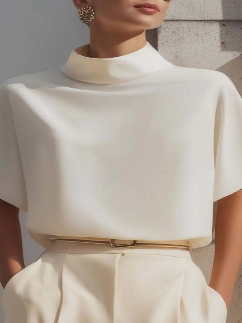 New Summer Chinese Style Women's Shirt Short Sleeve Stand Collar Commute Pure Color Design Sensation Small Audience
New Summer Chinese Style Women's Shirt Short Sleeve Stand Collar Commute Pure Color Design Sensation Small Audience