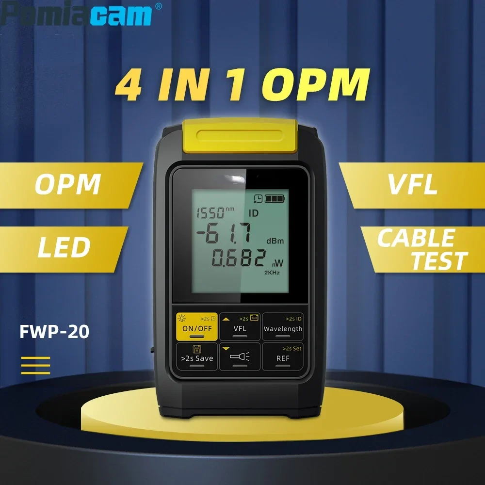 FWP-20 4 in 1 Multifunction Optical Power Meter Visual Fault Locator Network Cable Test Optic Fiber Tester 1mW 20mW 30mW VFL
FWP-20 4 in 1 Multifunction Optical Power Meter Visual Fault Locator Network Cable Test Optic Fiber Tester 1mW 20mW 30mW VFL