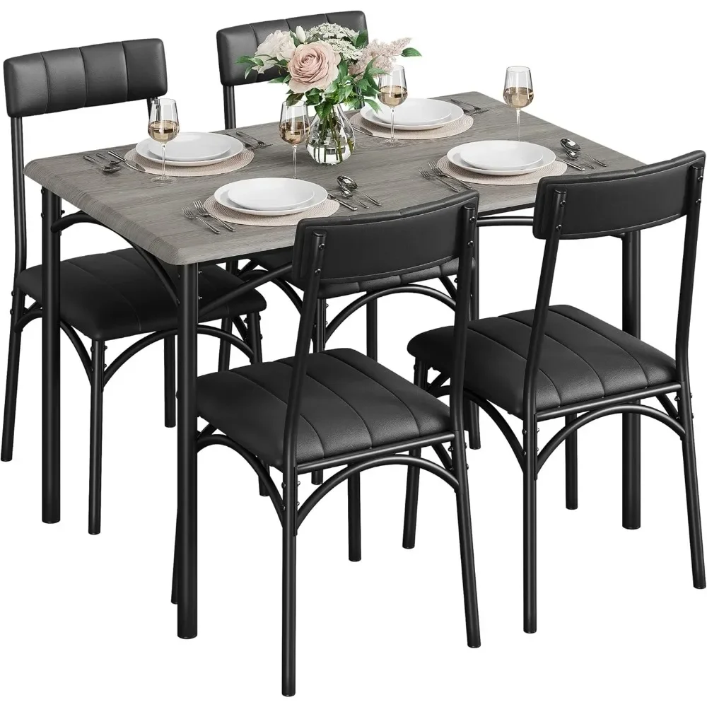Dining Table Set for 4, Kitchen Table Set for 4, Dining Room Table Set with Upholstered Chairs
Dining Table Set for 4, Kitchen Table Set for 4, Dining Room Table Set with Upholstered Chairs