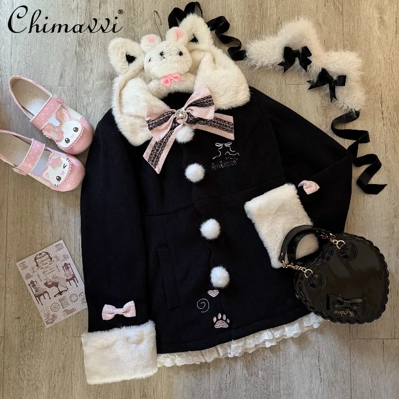 Original Japanese Mass-Produced Subculture Rhinestone Heart Pom-Pom Bow Plush Coat Winter Fashion Long Sleeve Loose Warm Jacket
Original Japanese Mass-Produced Subculture Rhinestone Heart Pom-Pom Bow Plush Coat Winter Fashion Long Sleeve Loose Warm Jacket