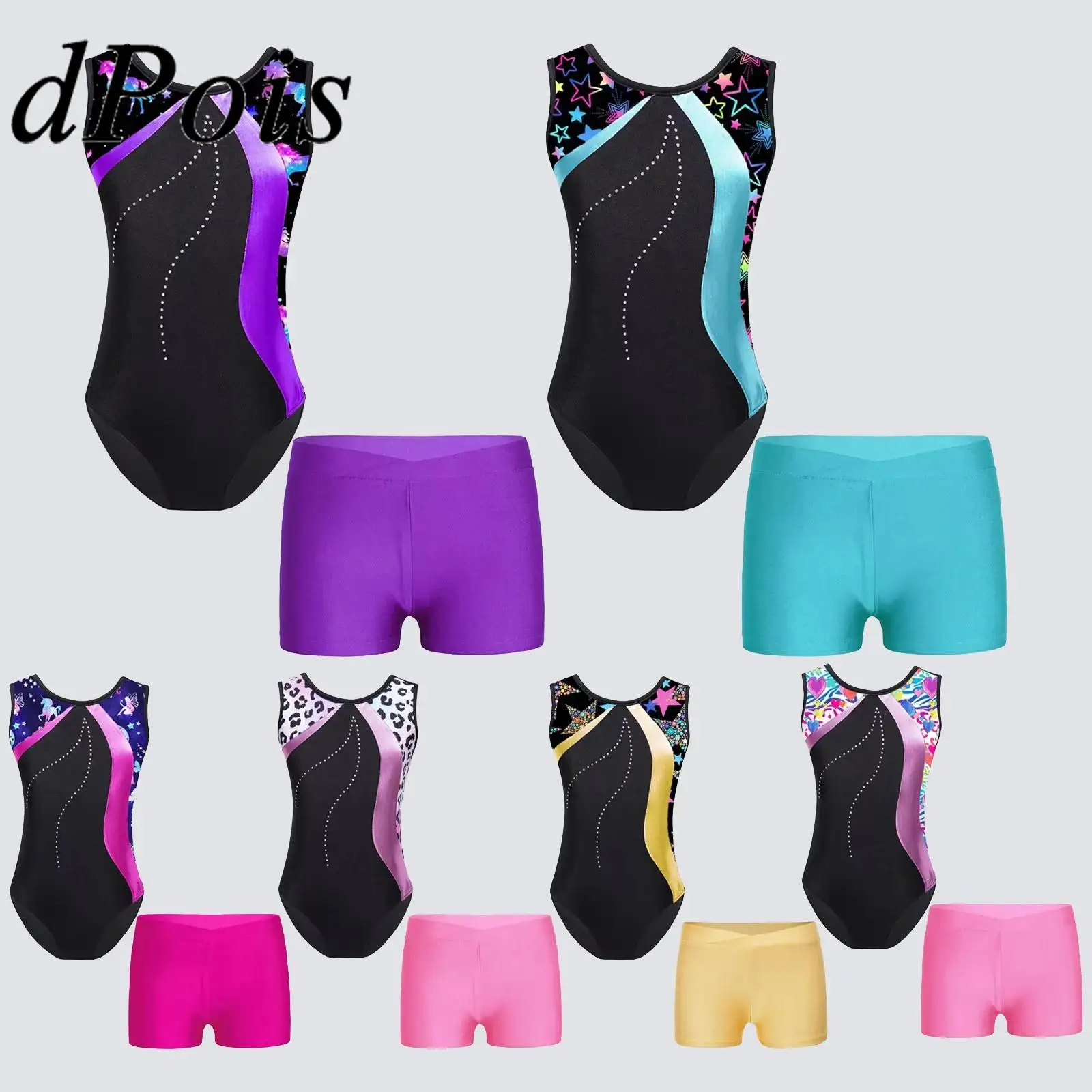 Kids Printed Sleeveless Skating Jumpsuit Ballet Tutu Gymnastics Leotard + Shorts Dancewear Sets for Girls Children Yoga Bodysuit
Kids Printed Sleeveless Skating Jumpsuit Ballet Tutu Gymnastics Leotard + Shorts Dancewear Sets for Girls Children Yoga Bodysuit