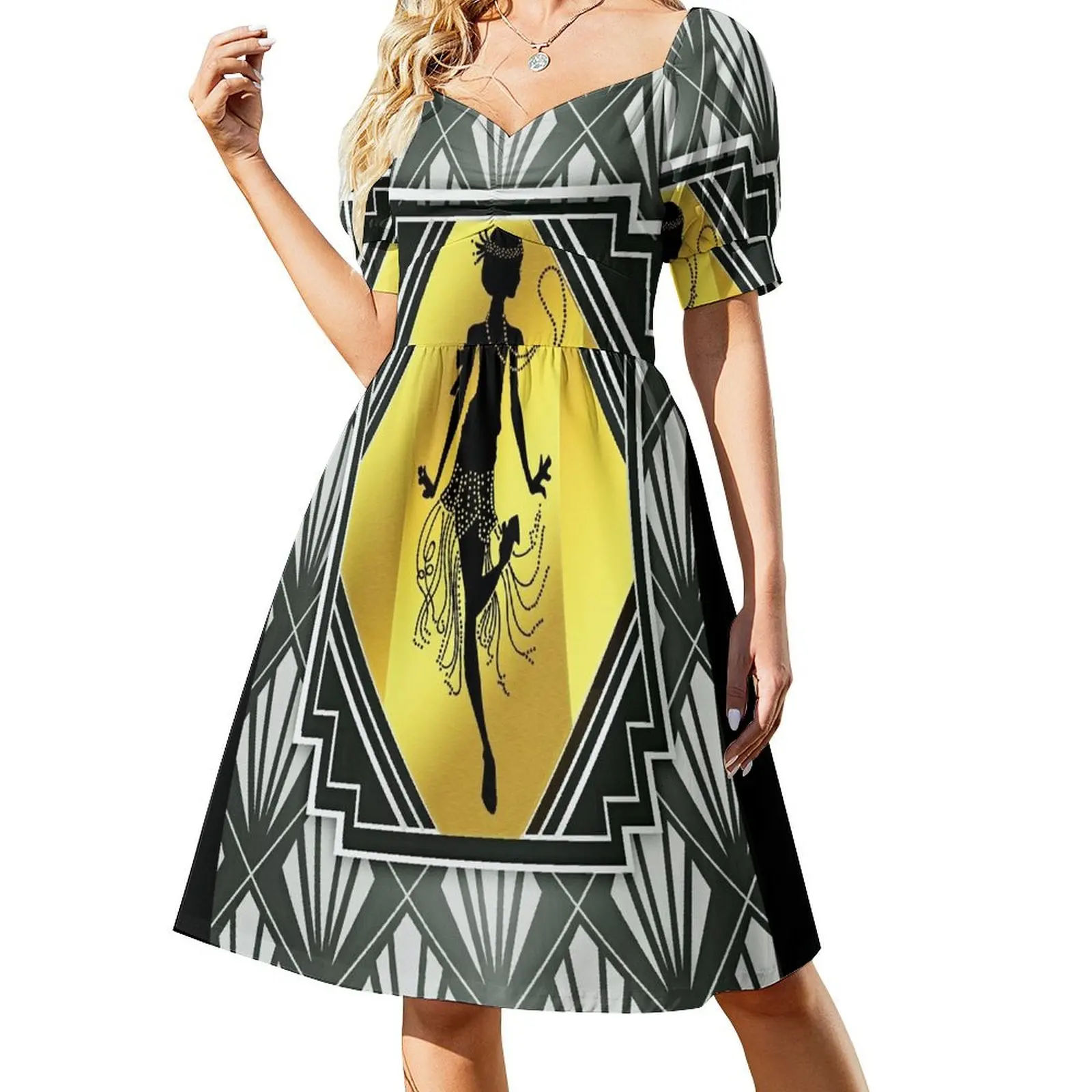 Art Deco Flapper Roaring 20's Gatsby Style Print Short-Sleeved Dress dresses for prom ceremony dresses sexy dress for women
Art Deco Flapper Roaring 20's Gatsby Style Print Short-Sleeved Dress dresses for prom ceremony dresses sexy dress for women