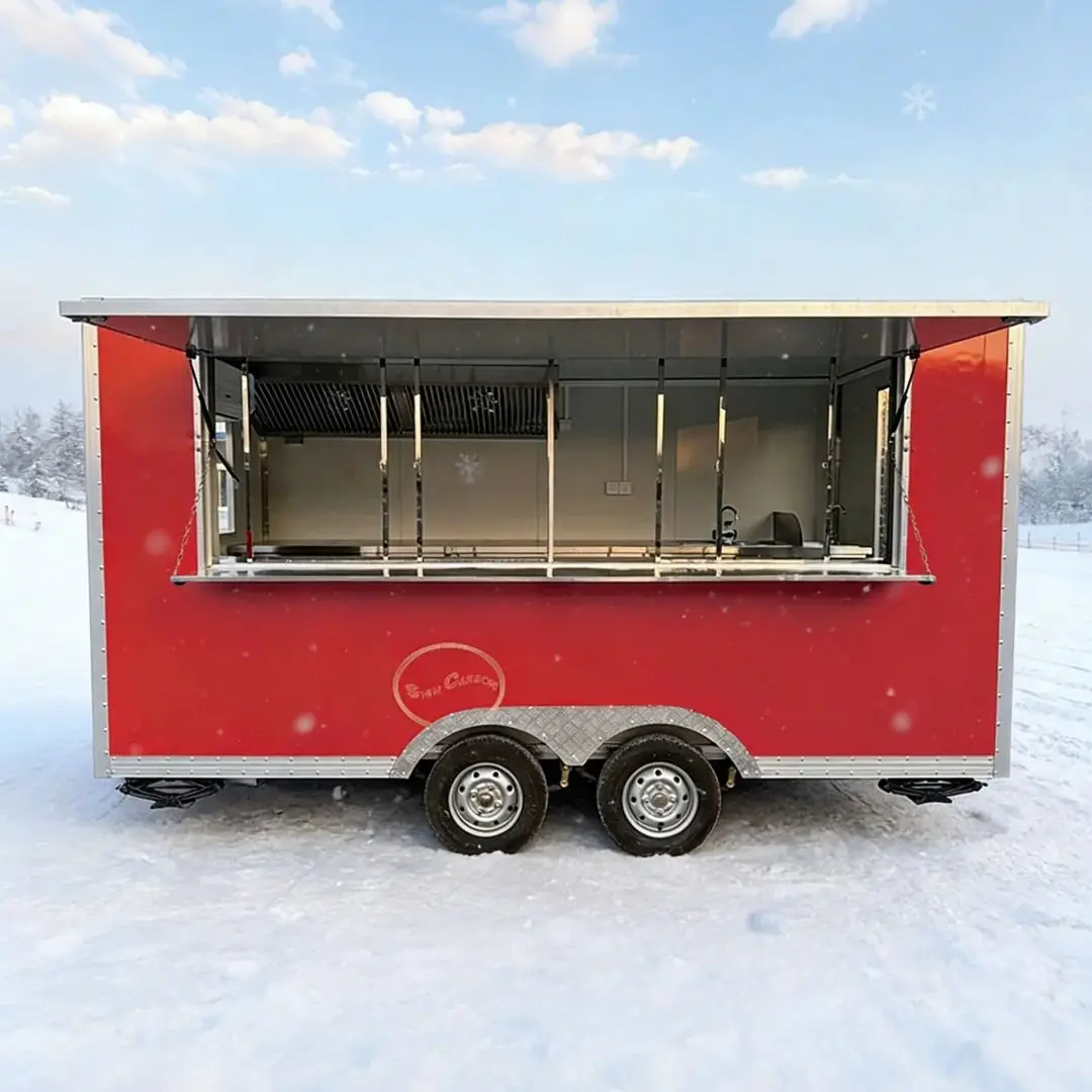 Красный мобильный прицеп для еды, коммерческая кухонная тележка со счетчиком из нержавеющей стали и кондиционером для уличной еды, бизнеса
Красный мобильный прицеп для еды, коммерческая кухонная тележка со счетчиком из нержавеющей стали и кондиционером для уличной еды, бизнеса