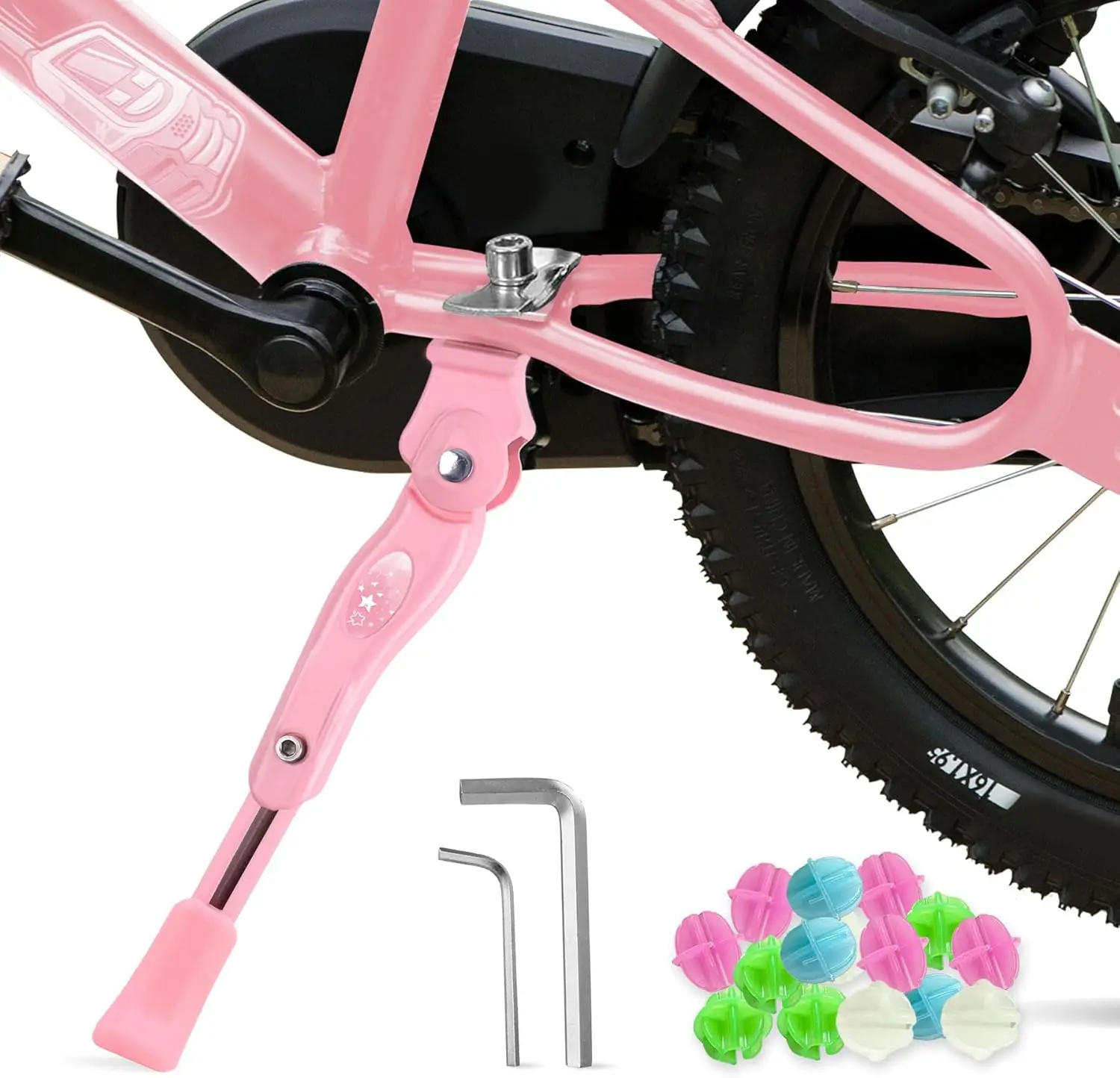 Bike Kickstand for Kids 16-20 Inch Bikes Adjustable Aluminum Alloy Center Mount Bicycle Stand with Non-Slip Rubber Foot
Bike Kickstand for Kids 16-20 Inch Bikes Adjustable Aluminum Alloy Center Mount Bicycle Stand with Non-Slip Rubber Foot