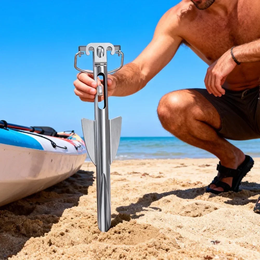 304 Stainless Steel Spiral Sand Anchor for Kayak Boat Motorboat Easy Manual Install Secure Hold Rope Size 43 11.5 4cm
304 Stainless Steel Spiral Sand Anchor for Kayak Boat Motorboat Easy Manual Install Secure Hold Rope Size 43 11.5 4cm
