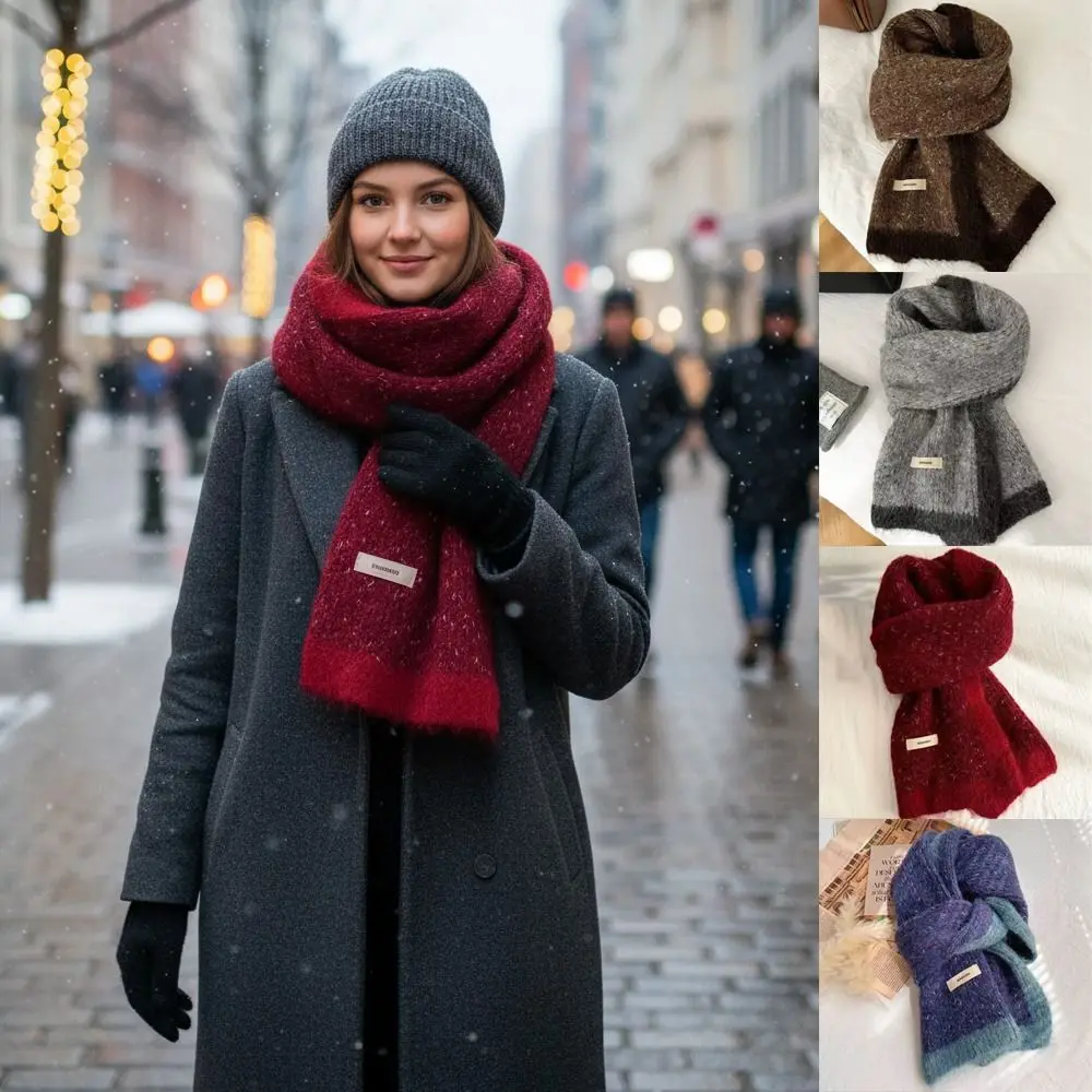 Fashion Trendy Wool Knitted Scarf Korean Versatile Autumn Winter Warm Scarf High-end Thicken Thermal Shawl Wrap For Women
Fashion Trendy Wool Knitted Scarf Korean Versatile Autumn Winter Warm Scarf High-end Thicken Thermal Shawl Wrap For Women