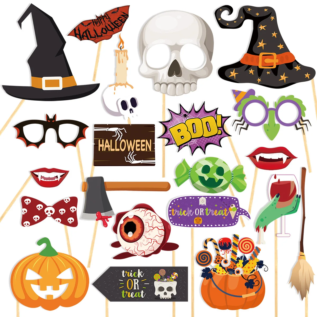Halloween party decoration photo props skeleton pumpkin atmosphere funny decoration, handheld photo props
Halloween party decoration photo props skeleton pumpkin atmosphere funny decoration, handheld photo props
