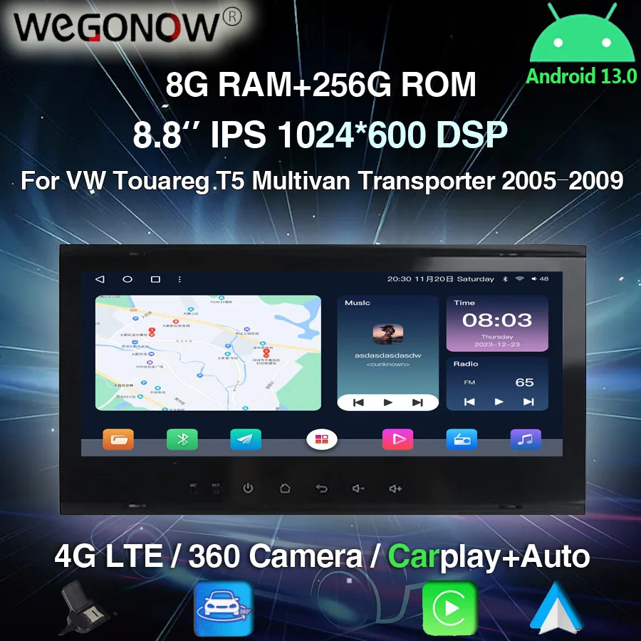 Carplay 8.8" IPS Android 13.0 8GB+256GB Car DVD Player GPS WIFI Bluetooth Radio For VW Touareg T5 Multivan Transporter 2005-2009
Carplay 8.8" IPS Android 13.0 8GB+256GB Car DVD Player GPS WIFI Bluetooth Radio For VW Touareg T5 Multivan Transporter 2005-2009