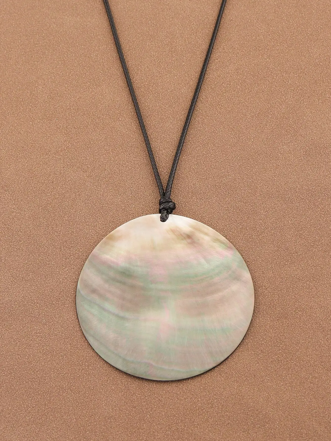 Natural Round Conch Shell Pendant Necklace With Black Wax Cord For Adults
Natural Round Conch Shell Pendant Necklace With Black Wax Cord For Adults