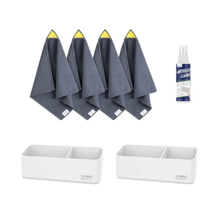 Whiteboard Accessories Bundle Magnetic Whiteboard Cleaning Cloth 4 Pack and Non-Toxic Whiteboard Cleaner 3.4 fl oz and Magnetic
Whiteboard Accessories Bundle Magnetic Whiteboard Cleaning Cloth 4 Pack and Non-Toxic Whiteboard Cleaner 3.4 fl oz and Magnetic