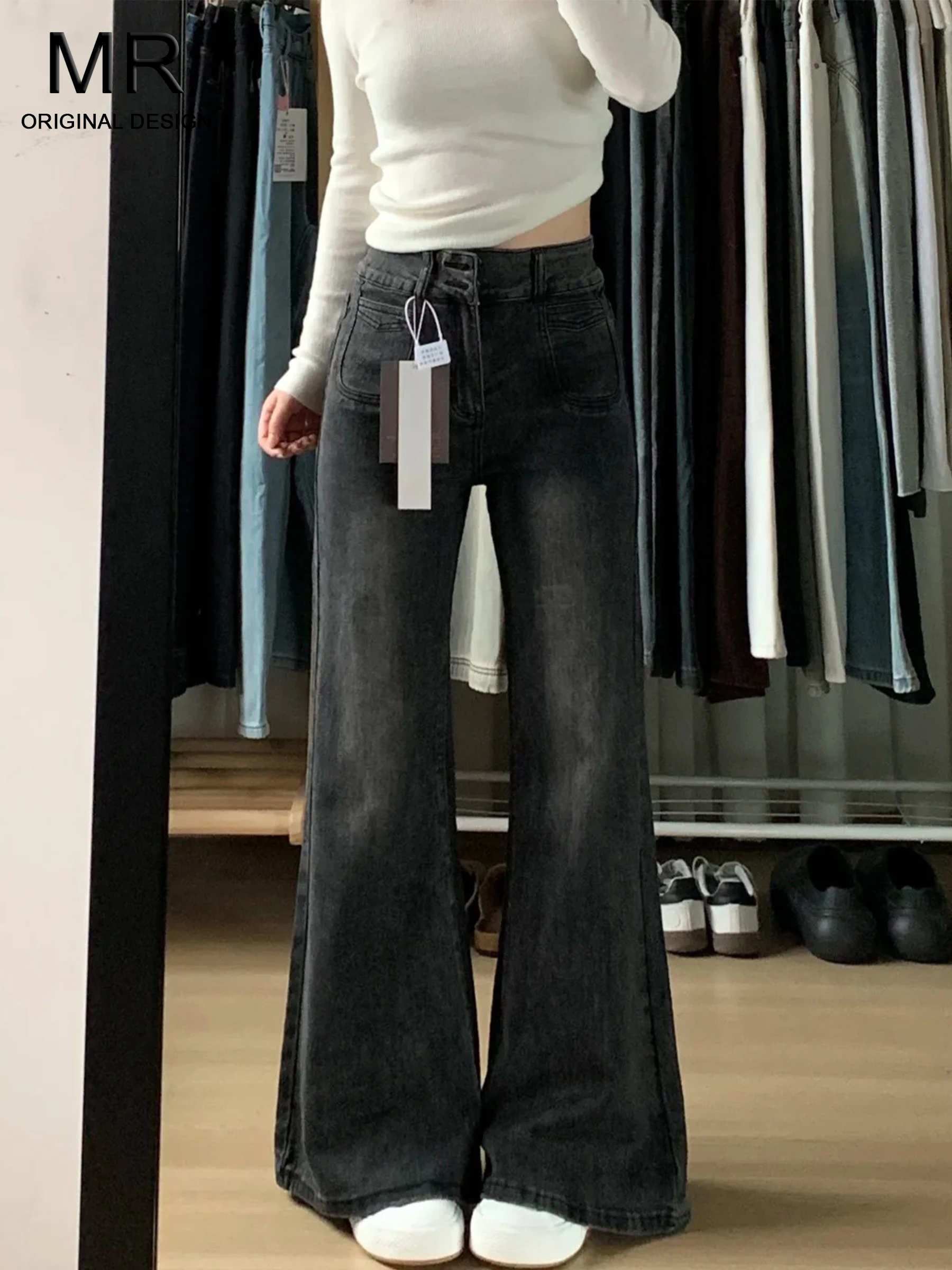 High Waist Bell Bottom Denim Jeans Women's Black Grey American Retro Style Casual Spring Summer Slimming Floor Length
High Waist Bell Bottom Denim Jeans Women's Black Grey American Retro Style Casual Spring Summer Slimming Floor Length