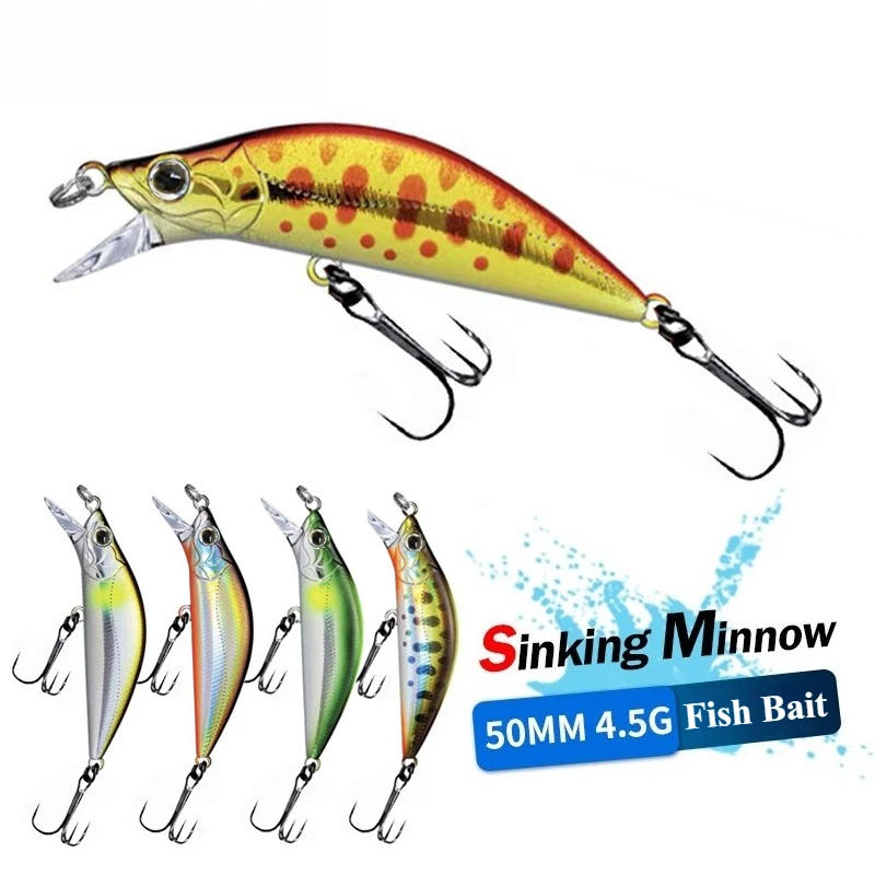EASYFISH Sinking Minnow 4.5g/50mm Japanese Long Cast Stream Fishing Lure for Warbler 3D Fish Eye Simulation 0.8-1.2 Depth
EASYFISH Sinking Minnow 4.5g/50mm Japanese Long Cast Stream Fishing Lure for Warbler 3D Fish Eye Simulation 0.8-1.2 Depth