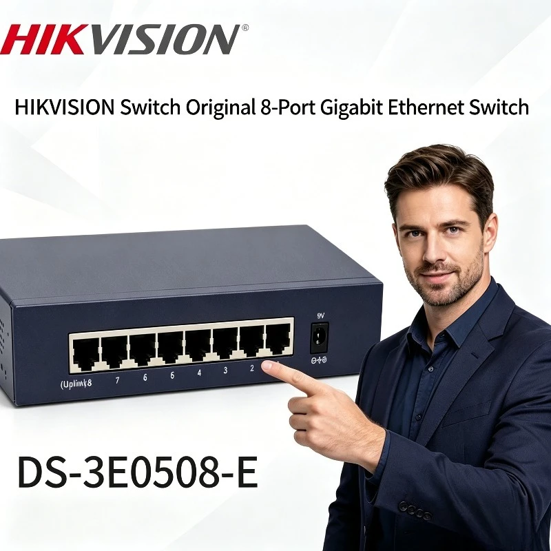 Hikvision 8 Port Gigabit Switch DS-3E0508-E Unmanaged Ethernet Network Switch LAN Splitter for Home Office Monitoring
Hikvision 8 Port Gigabit Switch DS-3E0508-E Unmanaged Ethernet Network Switch LAN Splitter for Home Office Monitoring