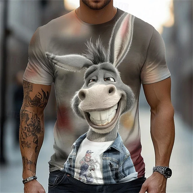 Fun Animal 3D Printed Men's T-shirt Fashion Round-Neck Short-sleeved Tops Exaggerated Designer Party Street Casual Clothing Tees
Fun Animal 3D Printed Men's T-shirt Fashion Round-Neck Short-sleeved Tops Exaggerated Designer Party Street Casual Clothing Tees