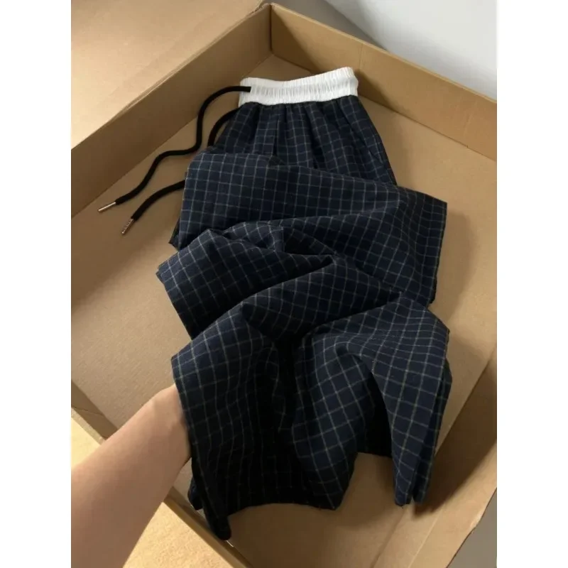 Sweet Sle Plaid Loose Wide Leg Casual Pants for Women Summer New Elastic Waist Drawstring Straight Walking Pants Trousers
Sweet Sle Plaid Loose Wide Leg Casual Pants for Women Summer New Elastic Waist Drawstring Straight Walking Pants Trousers