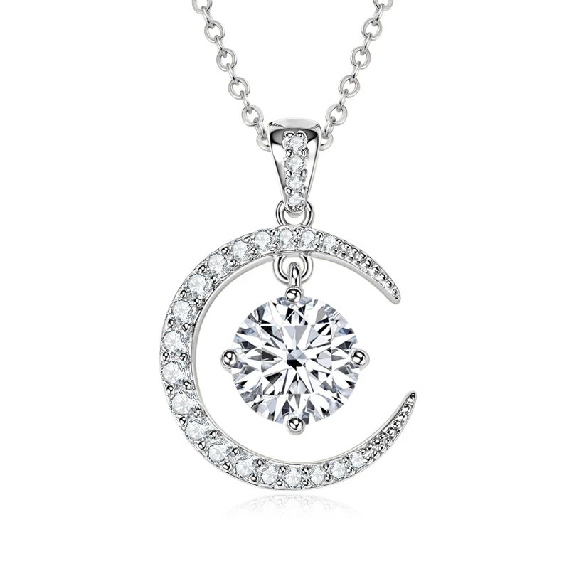 Exquisite Full Moissanite 2ct 925 Sterling Silver Moon and Star Pendant Necklacesa for Women Jewelry
Exquisite Full Moissanite 2ct 925 Sterling Silver Moon and Star Pendant Necklacesa for Women Jewelry