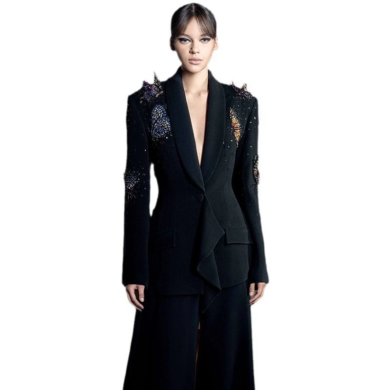 New Fashion Commuter Heavy Industry Three Dimensional Butterfly Nail Bead Inlaid Diamond Long Sleeve Suit Pants Two Piece Set
New Fashion Commuter Heavy Industry Three Dimensional Butterfly Nail Bead Inlaid Diamond Long Sleeve Suit Pants Two Piece Set