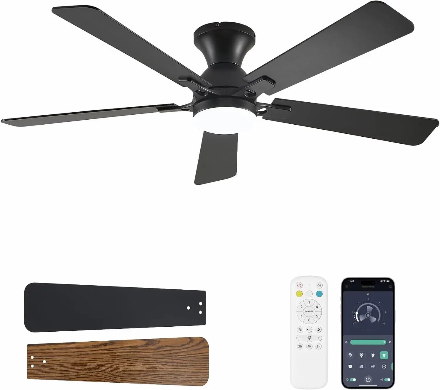 Ceiling Fans with Lights, 52 Inch Low Profile Ceiling Fan with Light and Remote Control, Flush Mount, Reversible, 3CCT,
Ceiling Fans with Lights, 52 Inch Low Profile Ceiling Fan with Light and Remote Control, Flush Mount, Reversible, 3CCT,