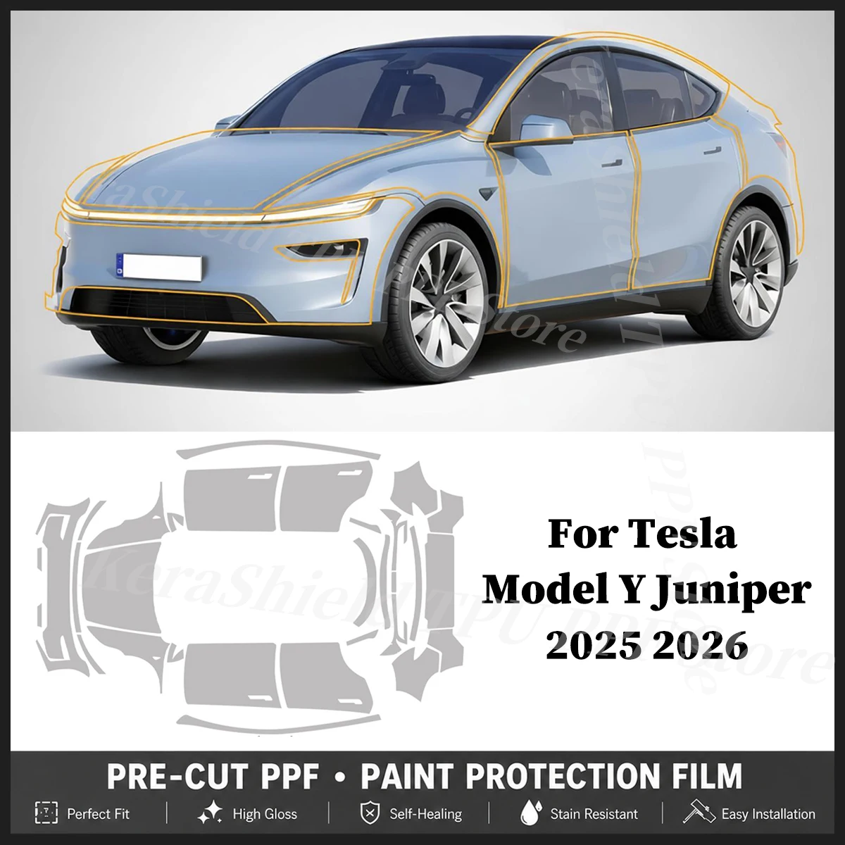 Pre-cut PPF Clear Bra TPU Paint Protection Film For Tesla Model Y 2025 2026 Anti-Scratch Invisible Repairable Car Accessories
Pre-cut PPF Clear Bra TPU Paint Protection Film For Tesla Model Y 2025 2026 Anti-Scratch Invisible Repairable Car Accessories