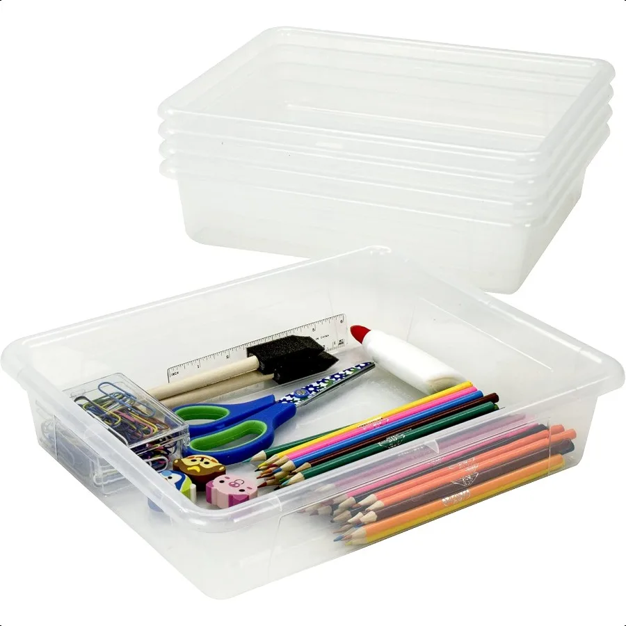 Storex Letter Size Flat Storage Tray Organizer Bin for Classroom Office and Home Clear 5Pack 62531A05C 10 x 13 x 3 Inches
Storex Letter Size Flat Storage Tray Organizer Bin for Classroom Office and Home Clear 5Pack 62531A05C 10 x 13 x 3 Inches