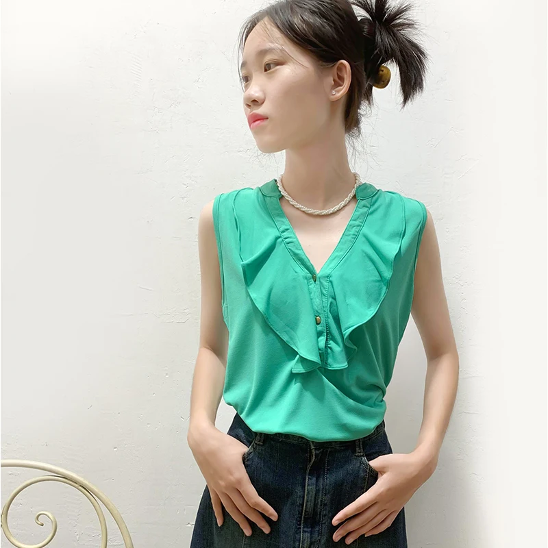 Удобный крутой женский летний топ ort Sve irt Ele Lady Sle со сборками по подолу V-Neline из полиэфирного волокна, тонкий ма... 
Удобный крутой женский летний топ ort Sve irt Ele Lady Sle со сборками по подолу V-Neline из полиэфирного волокна, тонкий ма...