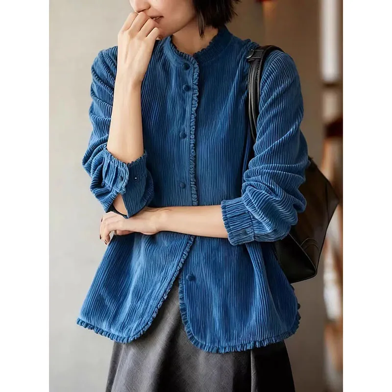 Женская блузка 2026: Весенне-осенняя коллекция, дизайнерская, элегантная, в корейском стиле, из высококачественного вельвета, с длинным рукавом
Женская блузка 2026: Весенне-осенняя коллекция, дизайнерская, элегантная, в корейском стиле, из высококачественного вельвета, с длинным рукавом