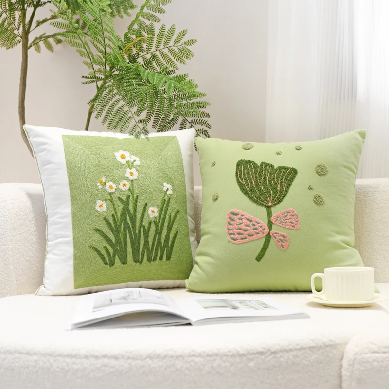Embroidered Cotton Cushion Cover, Green and Fresh Rural Throw Pillowcase, Living Room Sofa, Home Decor
Embroidered Cotton Cushion Cover, Green and Fresh Rural Throw Pillowcase, Living Room Sofa, Home Decor