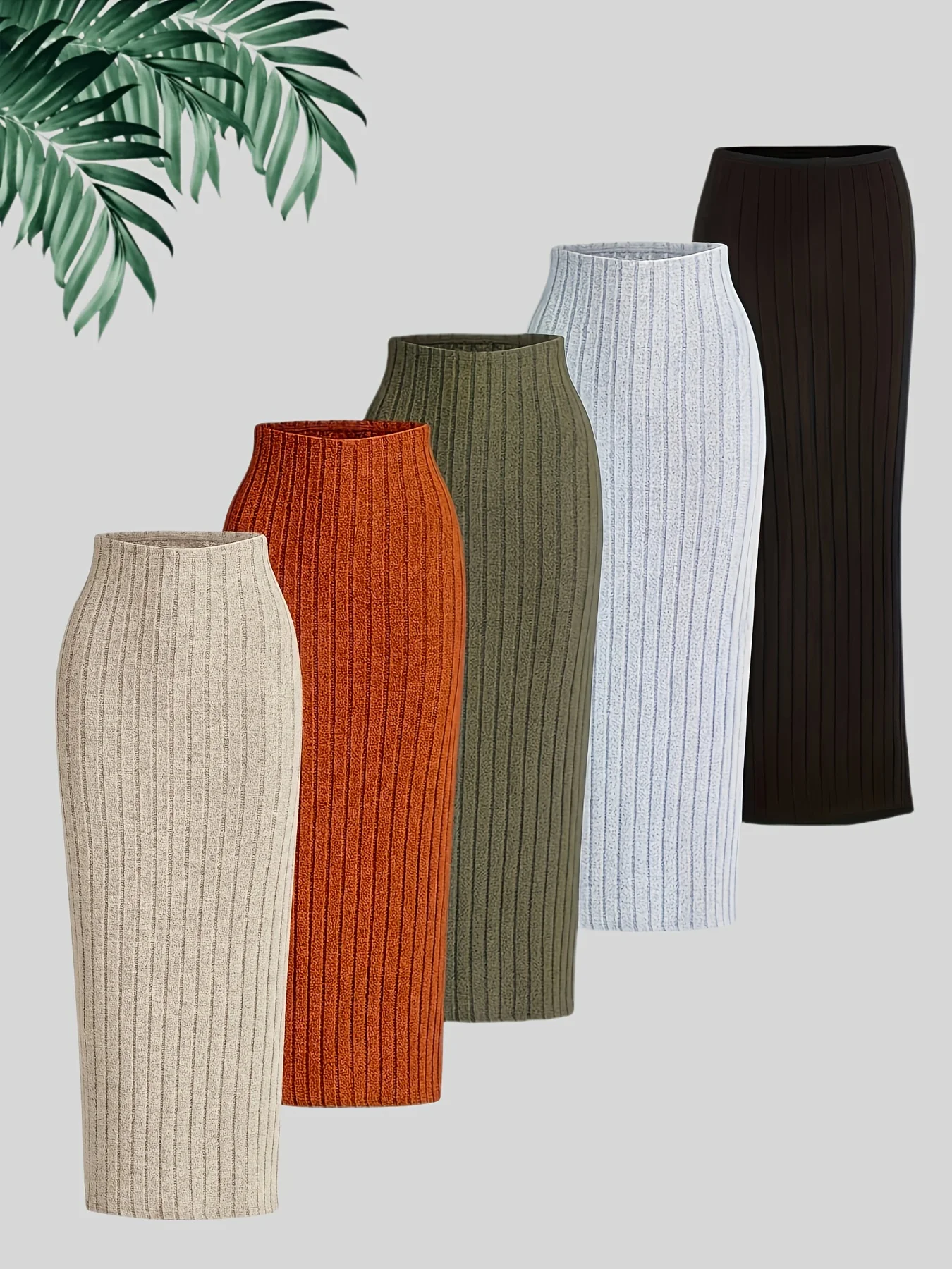 Женская модная однотонная юбка-миди из пяти предметов.
Женская модная однотонная юбка-миди из пяти предметов.