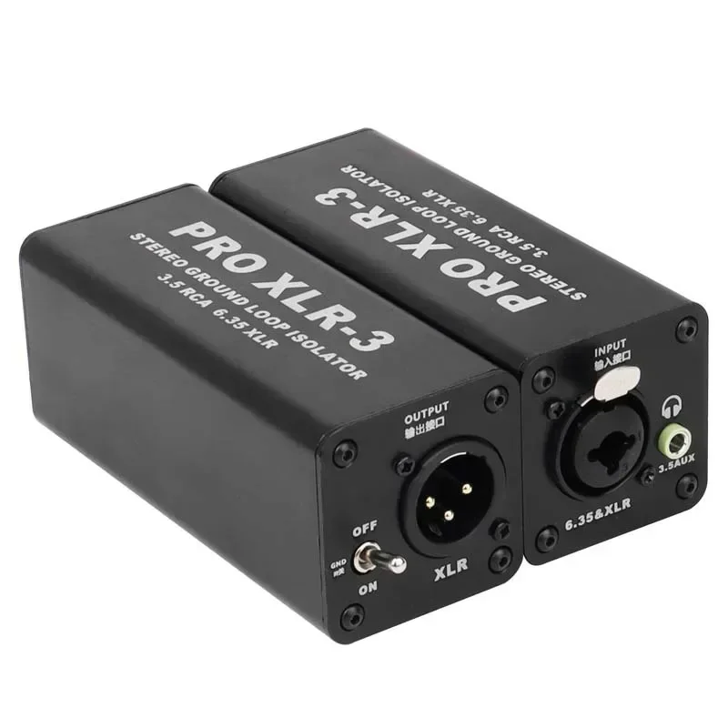 PRO XLR-3 Professional Stereo Ground Loop Isolator 3.5 RCA 6.35 XLR Audio Noise Filter Noise Suppressor Isolator for PC Durable
PRO XLR-3 Professional Stereo Ground Loop Isolator 3.5 RCA 6.35 XLR Audio Noise Filter Noise Suppressor Isolator for PC Durable