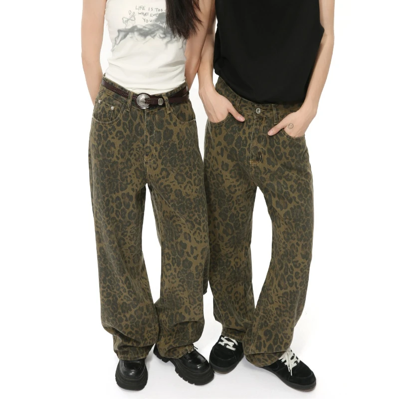 Men's Brown Leopard Print Baggy Jeans Y2K Retro Wide Leg Denim Pants Hip Hop Streetwear High Waist Casual Couple Set Trousers
Men's Brown Leopard Print Baggy Jeans Y2K Retro Wide Leg Denim Pants Hip Hop Streetwear High Waist Casual Couple Set Trousers