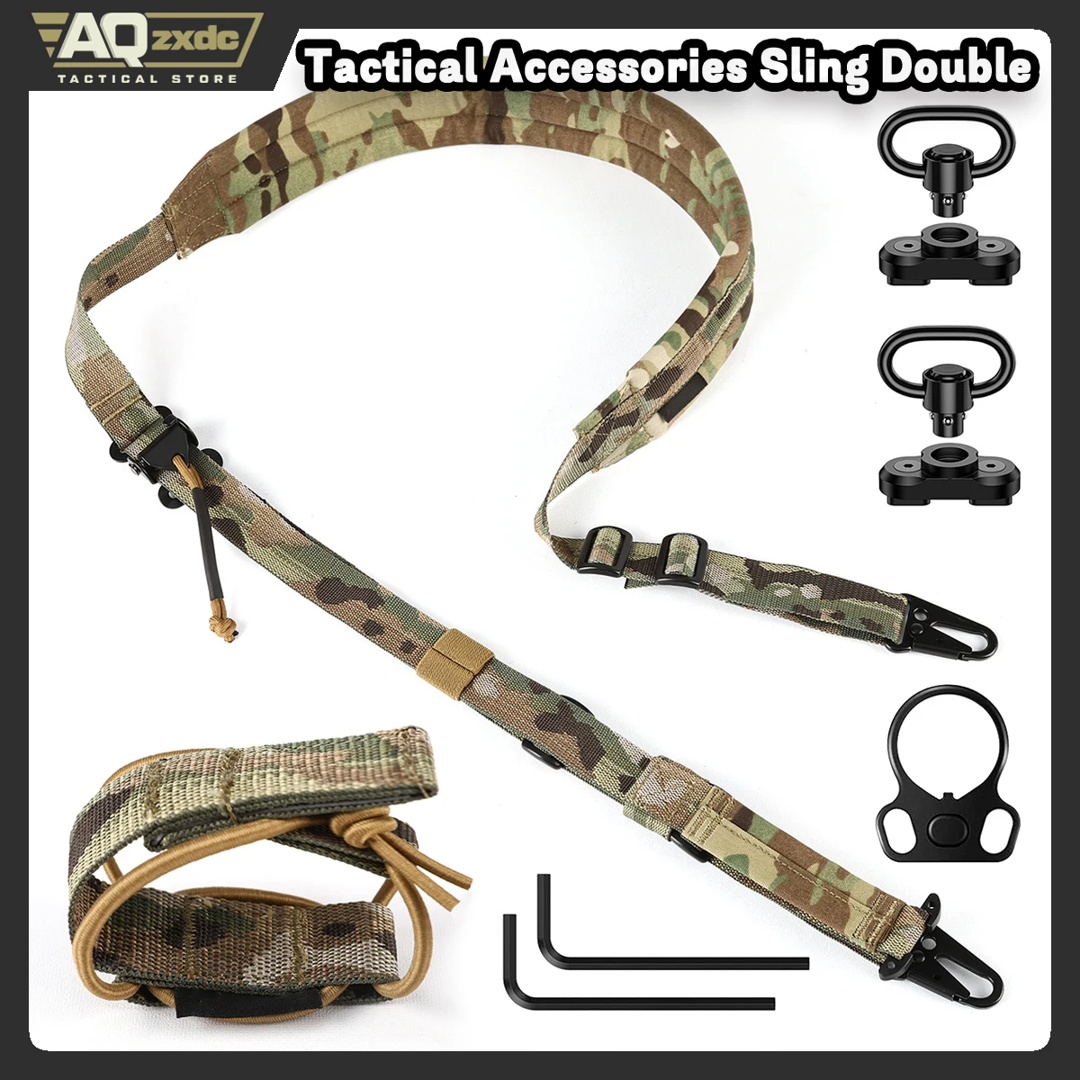 AQzxdc Tactical Accessories Sling Double Metal Hooks Quick Adjustable 2 Point Nylon Tactical Rope Sling for Airsoft CS War Game
AQzxdc Tactical Accessories Sling Double Metal Hooks Quick Adjustable 2 Point Nylon Tactical Rope Sling for Airsoft CS War Game