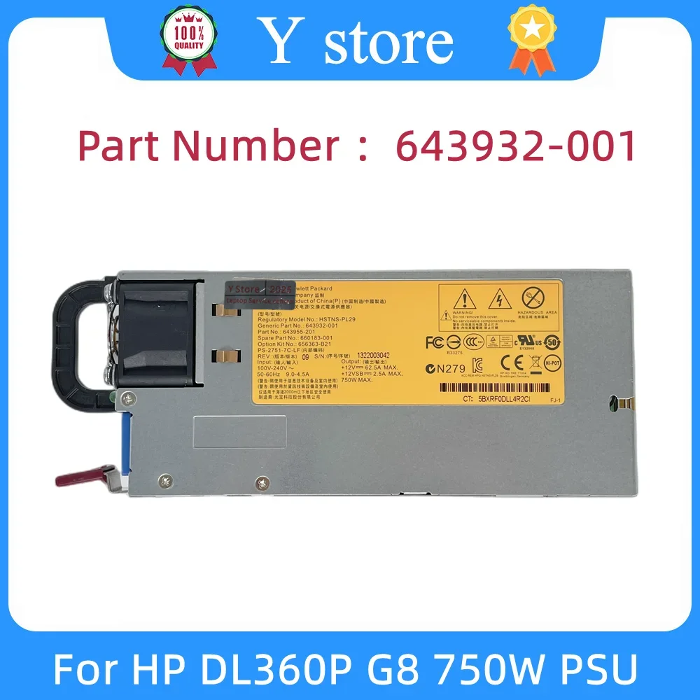 Y Store Original For HP DL360P G8 750W Server Power Supply DPS-750AB-3 A 643932-001 643955-201 660183-001 656363-B21 HSTNS-PD29
Y Store Original For HP DL360P G8 750W Server Power Supply DPS-750AB-3 A 643932-001 643955-201 660183-001 656363-B21 HSTNS-PD29