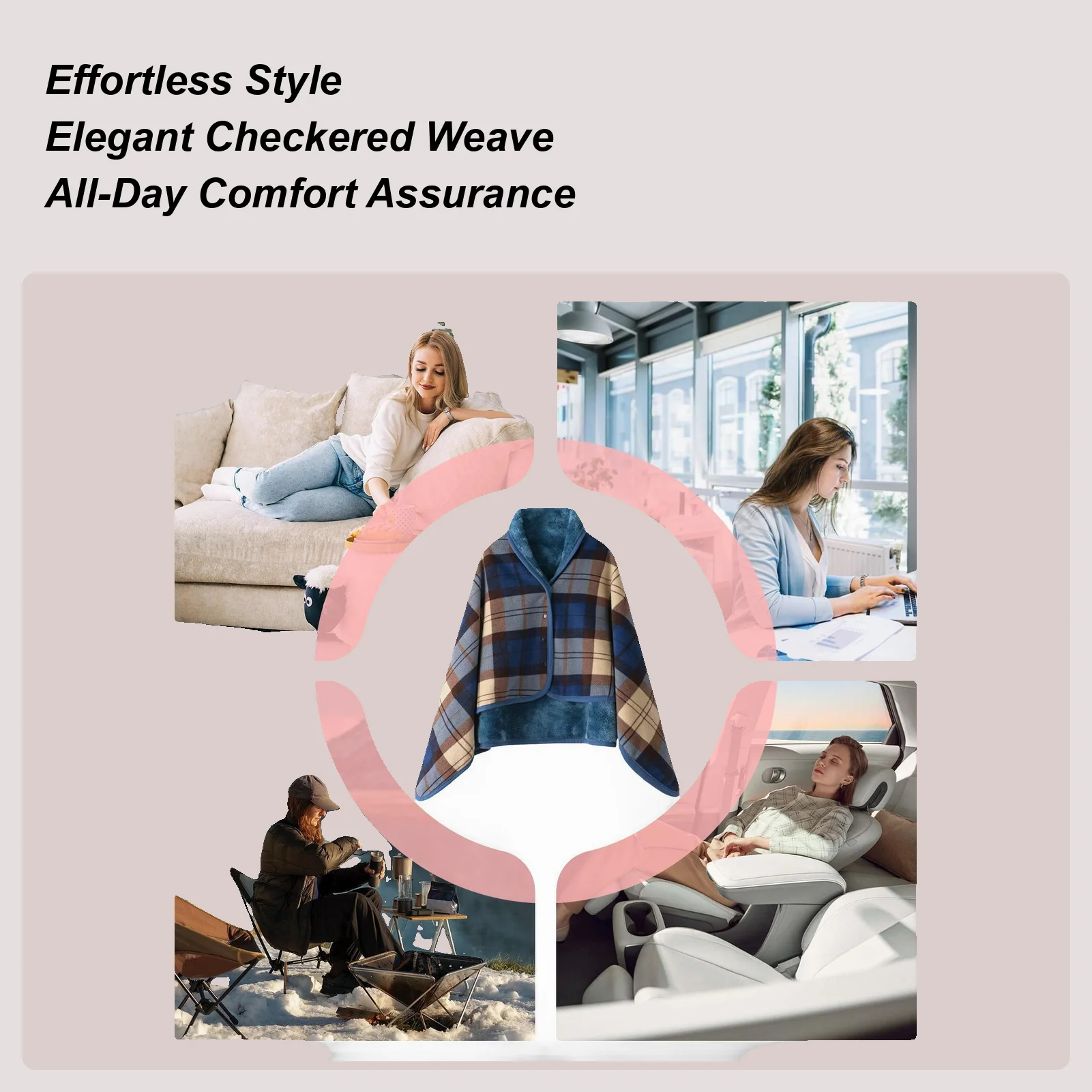 Клетчатая шаль, теплое носимое одеяло с пуговицами, теплая шаль для мамы, подруги, дома, путешествий, зимы, Рождества, праздника