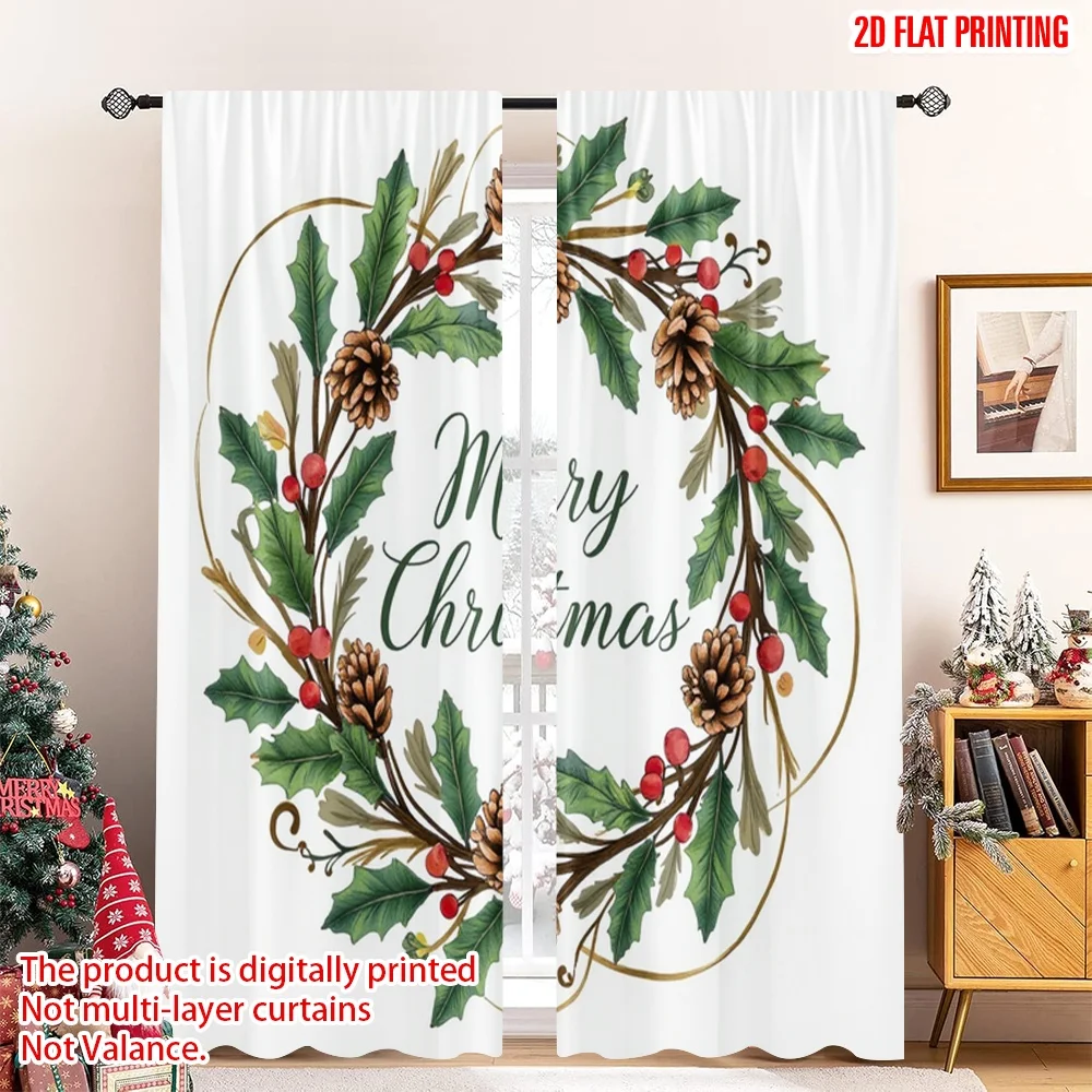 2pcs 2D flat printing Christmas Window Curtains Merry Christmas Pine Cones Holly Fabric Without Electricity 0 for Decorations
2pcs 2D flat printing Christmas Window Curtains Merry Christmas Pine Cones Holly Fabric Without Electricity 0 for Decorations