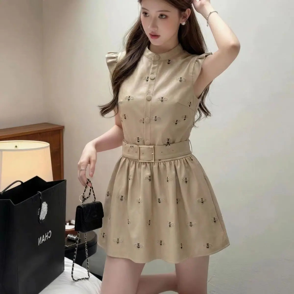 Dress daughter style temperament style slim fit and thin small man summer beautiful belt skirt bodycon dress
Dress daughter style temperament style slim fit and thin small man summer beautiful belt skirt bodycon dress