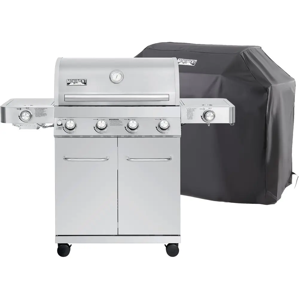 Larger 4-Burner Propane Gas Grills StainlSteel with BBQ Cover(2 Items), Outdoor Use
Larger 4-Burner Propane Gas Grills StainlSteel with BBQ Cover(2 Items), Outdoor Use