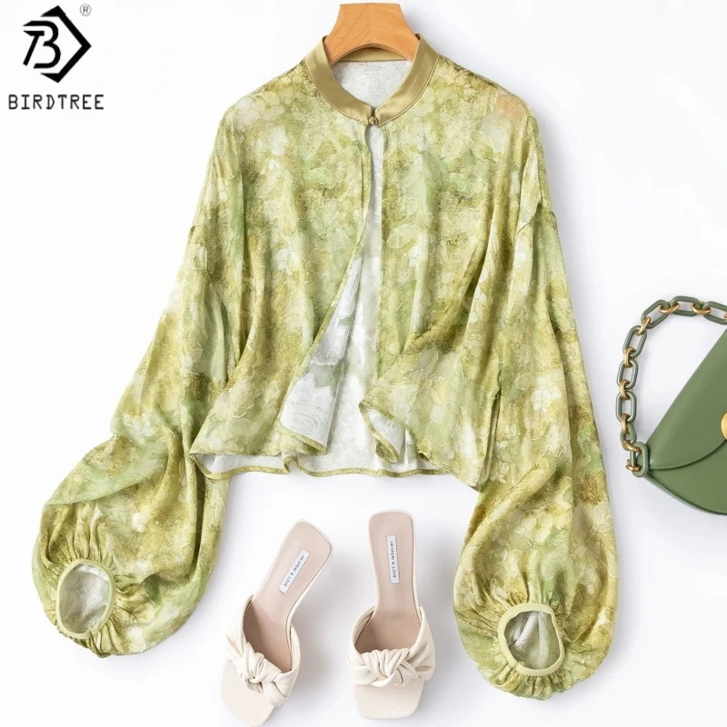 Birdtree, 100% Real Silk Sheer Coat, Women Cut Jacquard Chiffon Thin Jacket, Sun protection Cardigan, 2026 Summer New T65738JF
Birdtree, 100% Real Silk Sheer Coat, Women Cut Jacquard Chiffon Thin Jacket, Sun protection Cardigan, 2026 Summer New T65738JF