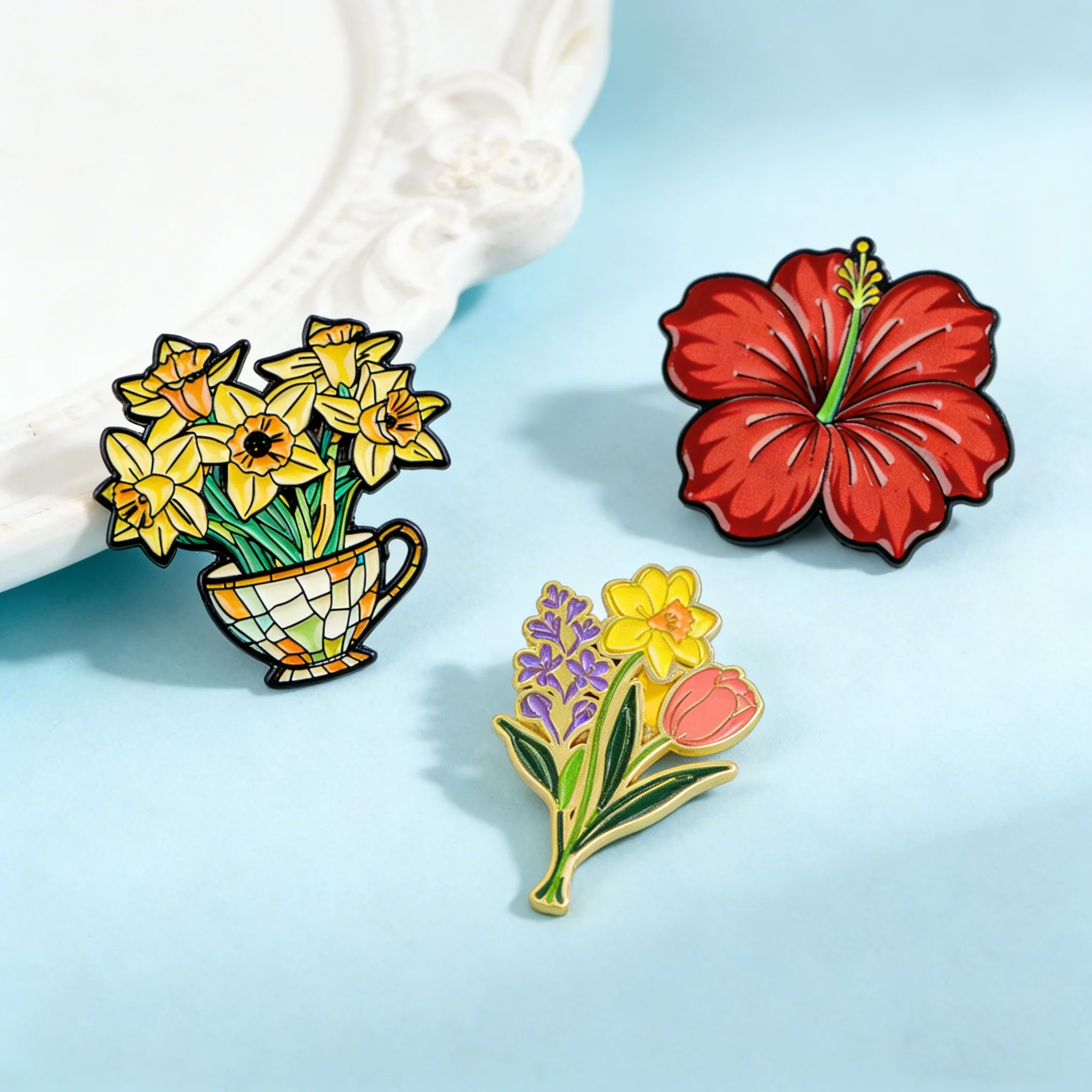 Beautiful Bouquet Enamel Pin Narcissus Brooches For Lapel Pins Badge on Backpack Accessories Fashion Jewelry Gifts for Friends
Beautiful Bouquet Enamel Pin Narcissus Brooches For Lapel Pins Badge on Backpack Accessories Fashion Jewelry Gifts for Friends