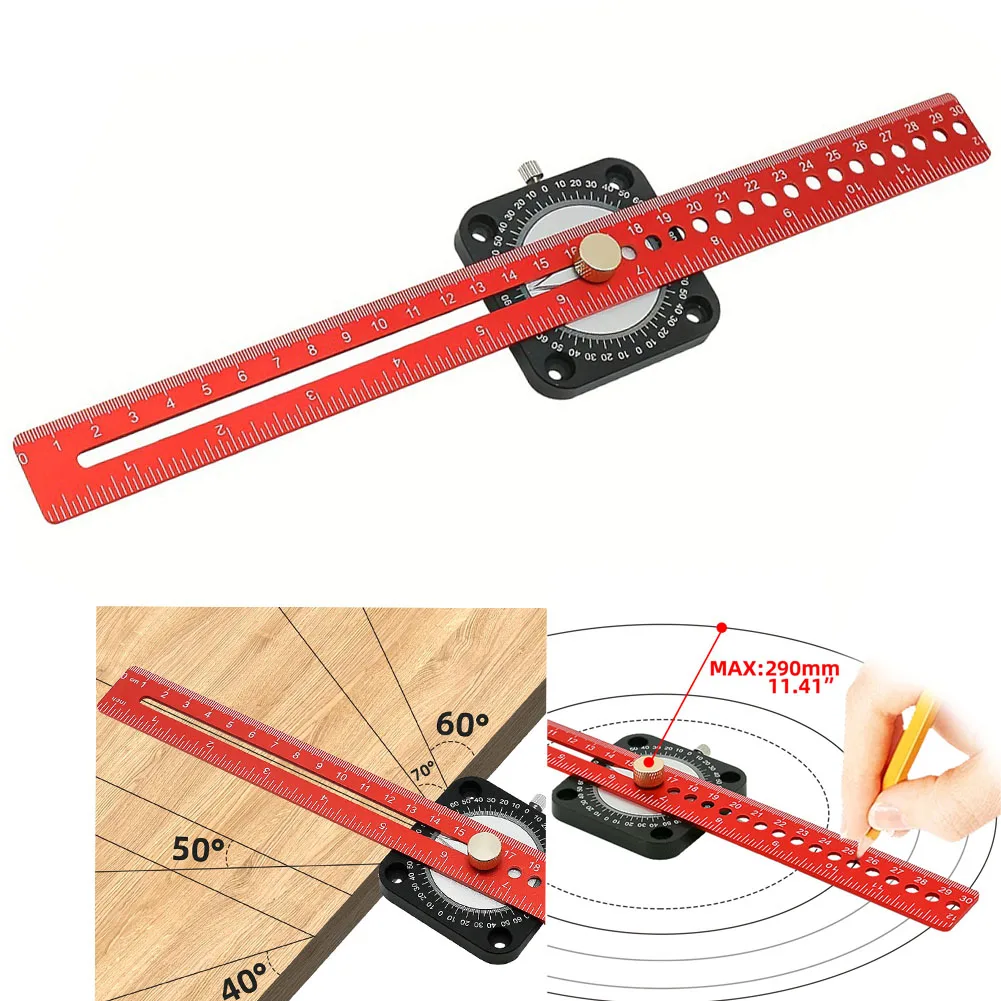 300mm Woodworking Adjustable Angle Ruler Circular Drawing Tool T Type Arcs Angle Ruler Measuring Tool Woodworking Scribing Ruler
300mm Woodworking Adjustable Angle Ruler Circular Drawing Tool T Type Arcs Angle Ruler Measuring Tool Woodworking Scribing Ruler