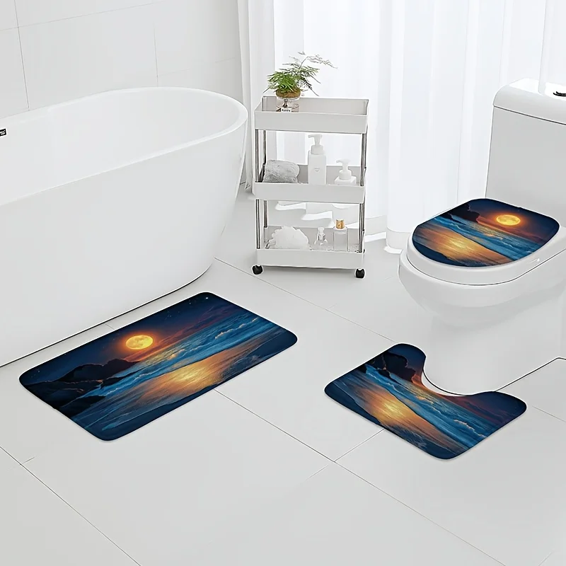3-piece set of beach bathroom floor mat, U-shaped toilet seat mat, bathroom set, bathtub absorbent small carpet, machine washabl
3-piece set of beach bathroom floor mat, U-shaped toilet seat mat, bathroom set, bathtub absorbent small carpet, machine washabl